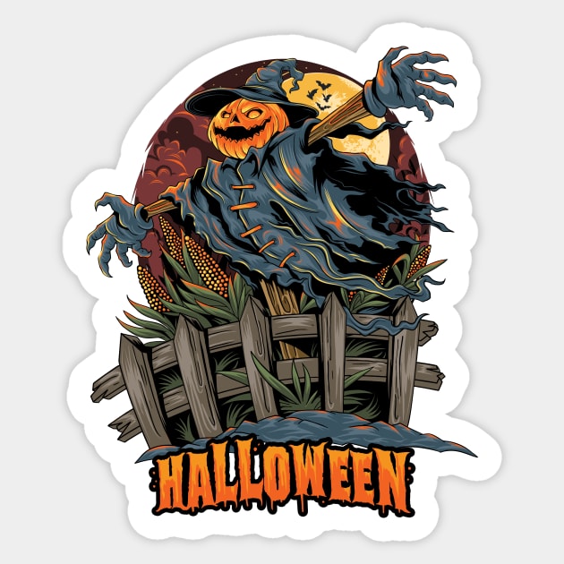 Scarecrow - Halloween Sticker by ShirtDigger